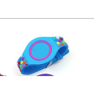 Silicone Round Wave Dots Electronic Digital Led Watch - Sky Blue