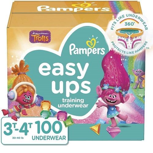 Easy Ups Training Pants Girls, 3T-4T (Size 5), 100 Count