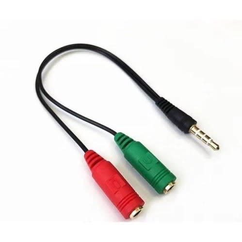 Audio Splitter Jack Plug Male To Aux Female Microphone Converter Adapter