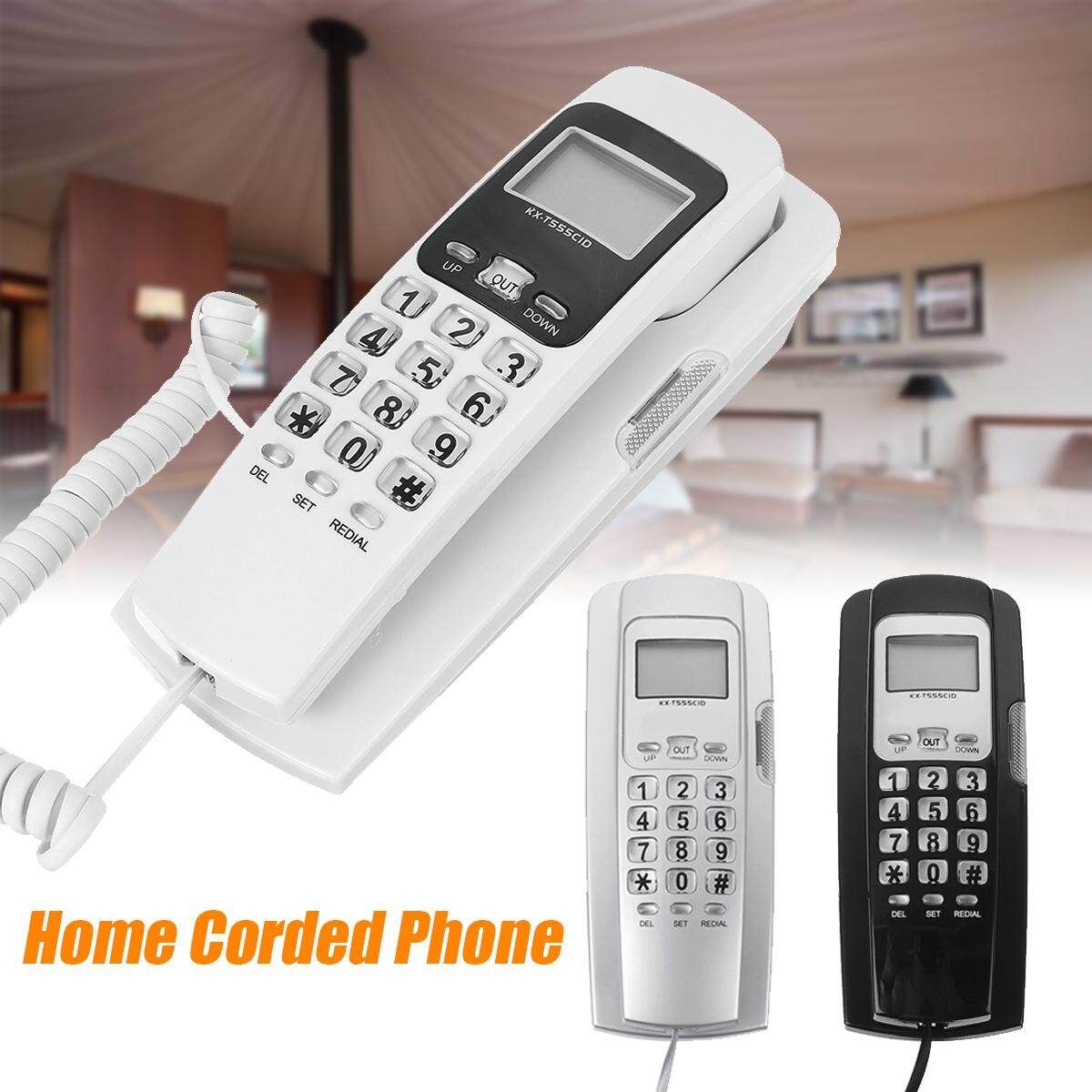 White Black Gray Home Corded Phone Telephone Business Office Desktop LCD White