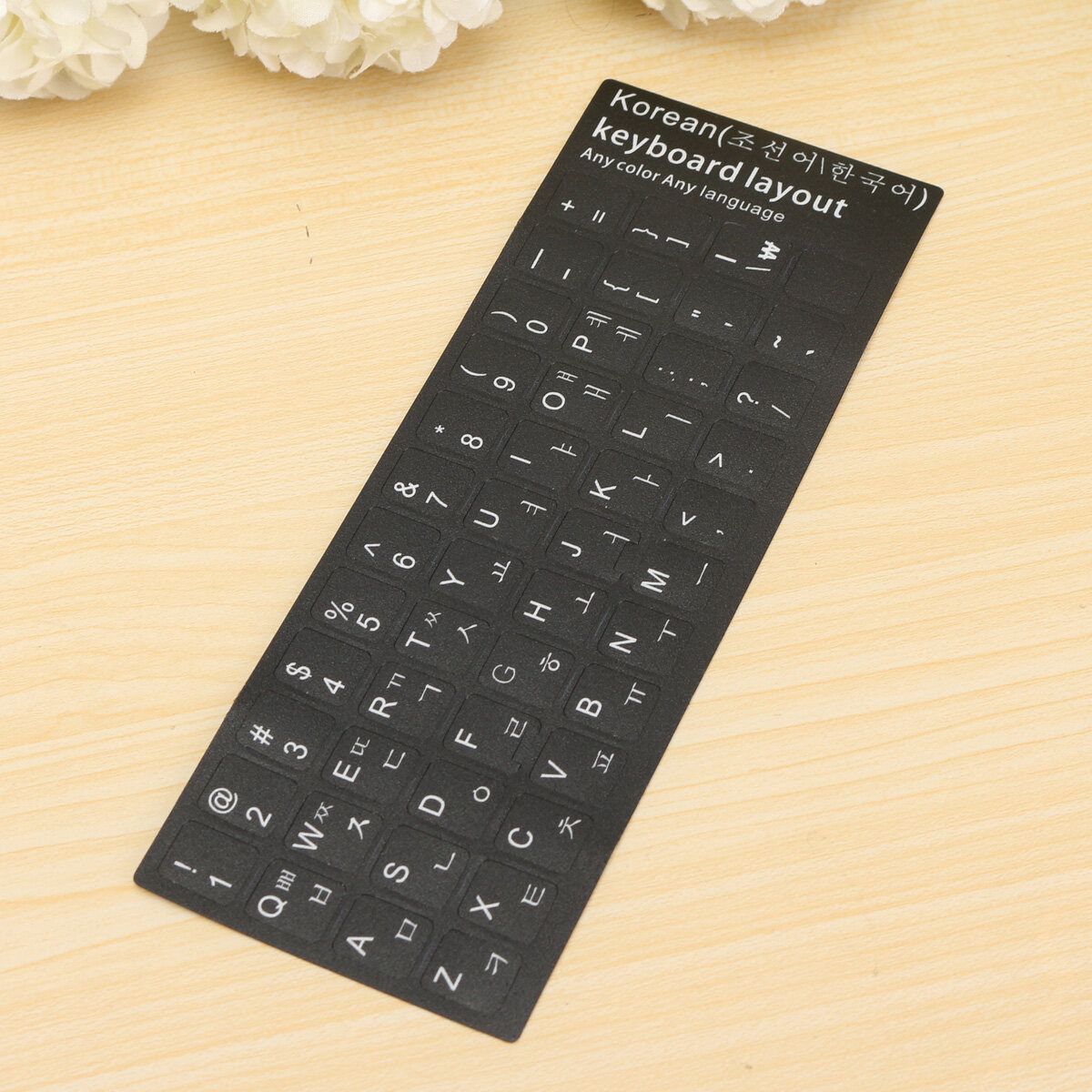 Korean Keyboard Sticker Printed In Korea Tight Transparent White Letters Laptop