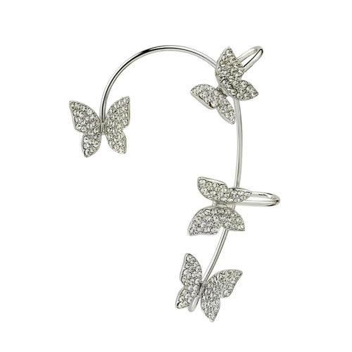 Butterfly Non- Ear Cuff Clip On Earring Silver