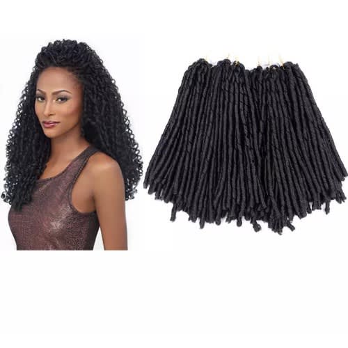 14-inch Soft Locs - Black fauxlocs - 20 Strands