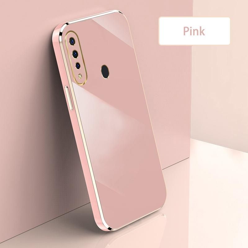 Ultra Thin Plating Phone Case for OPPO A31 2020 A8 2019 Lens Protection soft Phone Back Cover-Pink