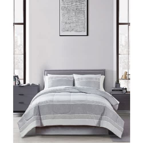 Douglas Stripe Reversible Comforter Set Created For Macy's - 8 Pcs