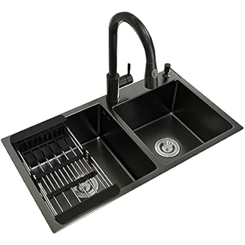 Double Bowl Kitchen Sink With Tap