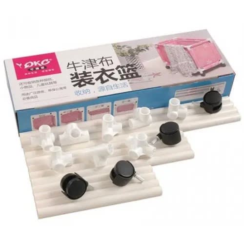 Oxford Cloth Folding Laundry Storage Basket - Blue