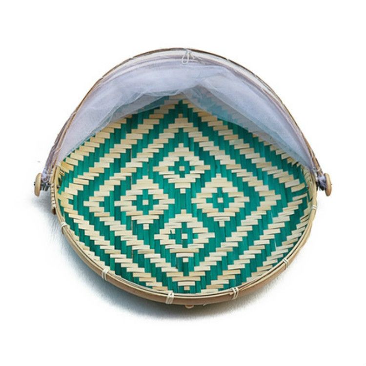 Round Dustpan Bamboo Woven Storage Basket