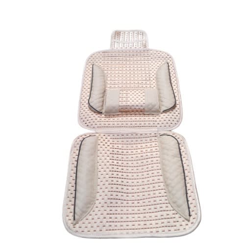 Leather Car Seat Support - Cream-2pcs