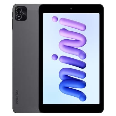 Vista Tab 10 Mini + Pouch - 8" - 64GB ROM - 3+5GB RAM - 4G LTE - Dual SIM - 5100mAh - Dark Grey