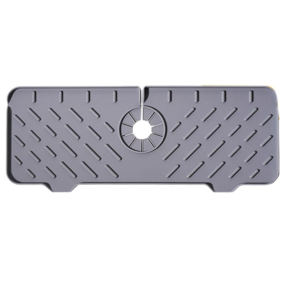 Kitchen Sink Splash Guard,for Sink Silicone Faucet Mat (Gray)