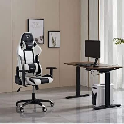 Home &office Gaming Chair & Electric Adjustable Table 1.2m - Brown Top