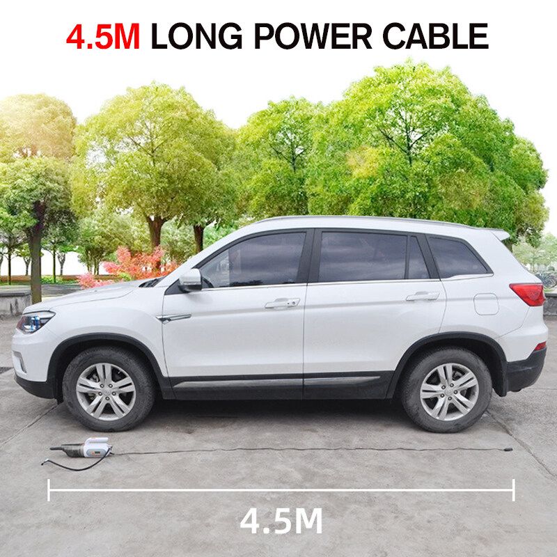 4 In 1 Digital Tyre Tire Inflator Vacuum Cleaner Wet Dry Car Cleaner (Black)