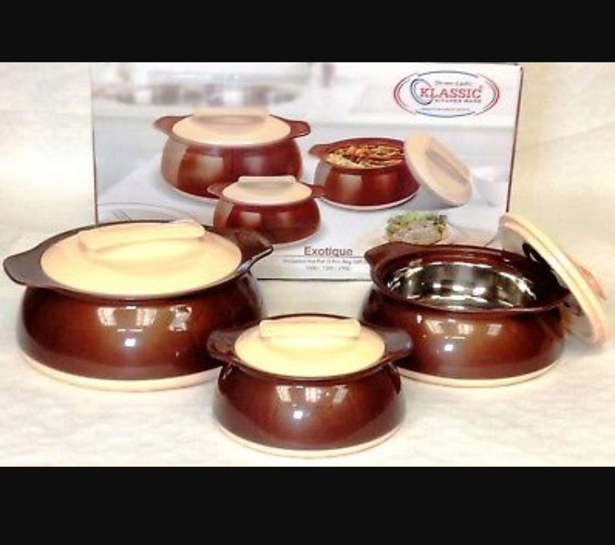 3 Set Food Warmer, Insulated Casserole, 1L,1.5L,2.5L