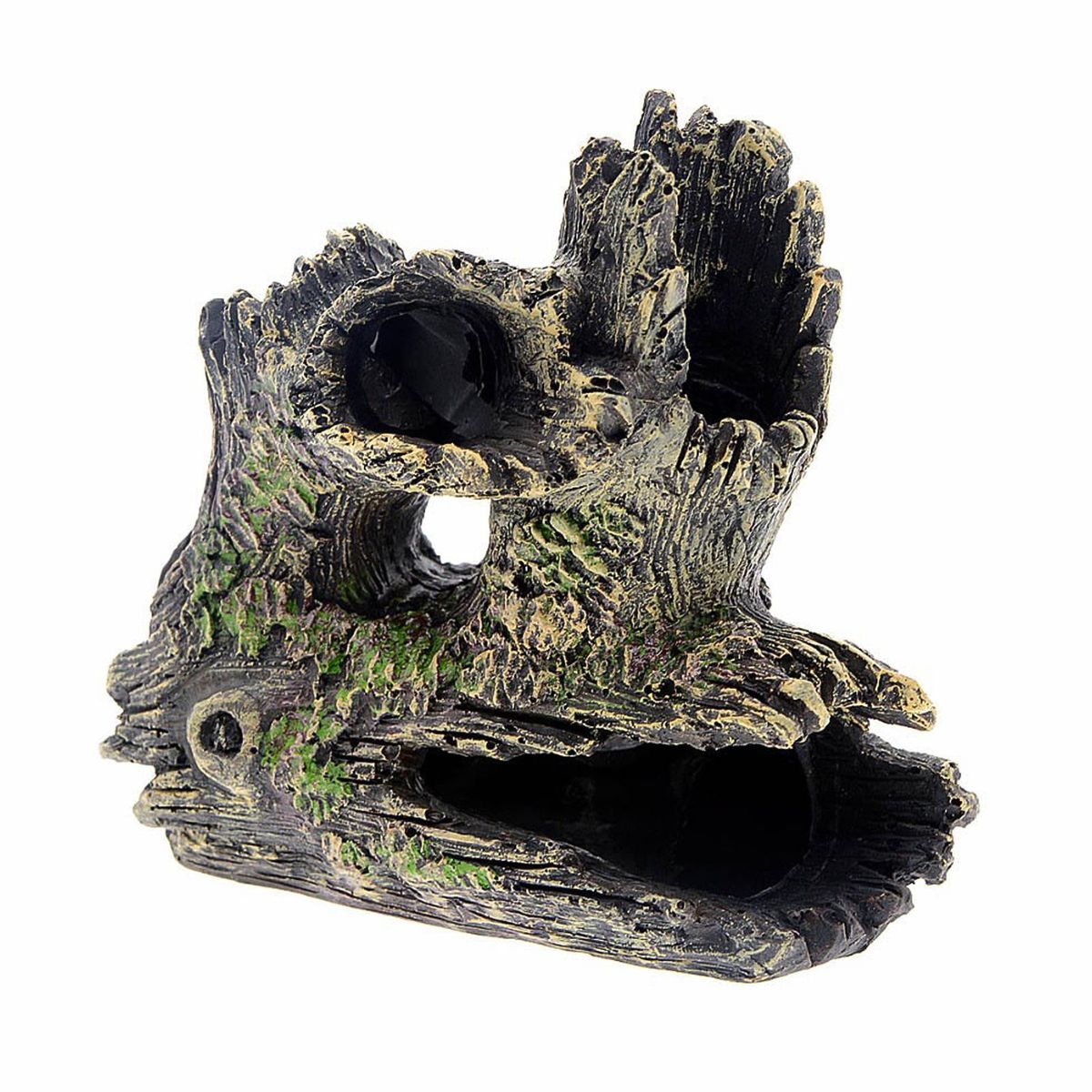 Decaying Hollow Tree Trunk Aquarium Decoration Fish Tank Hideout Decor Accessory for Fish Shrimp