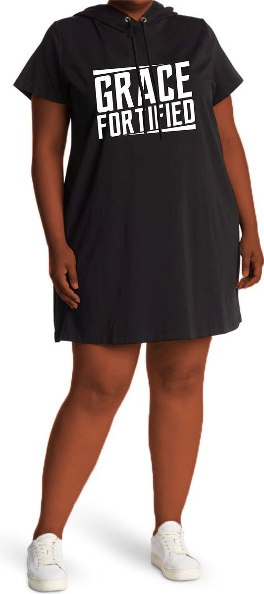 Grace Fortified Hooded Short Dress/Gown- Black