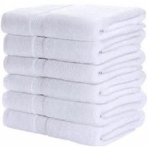 6pcs Cotton Textured Bath Towel + Large