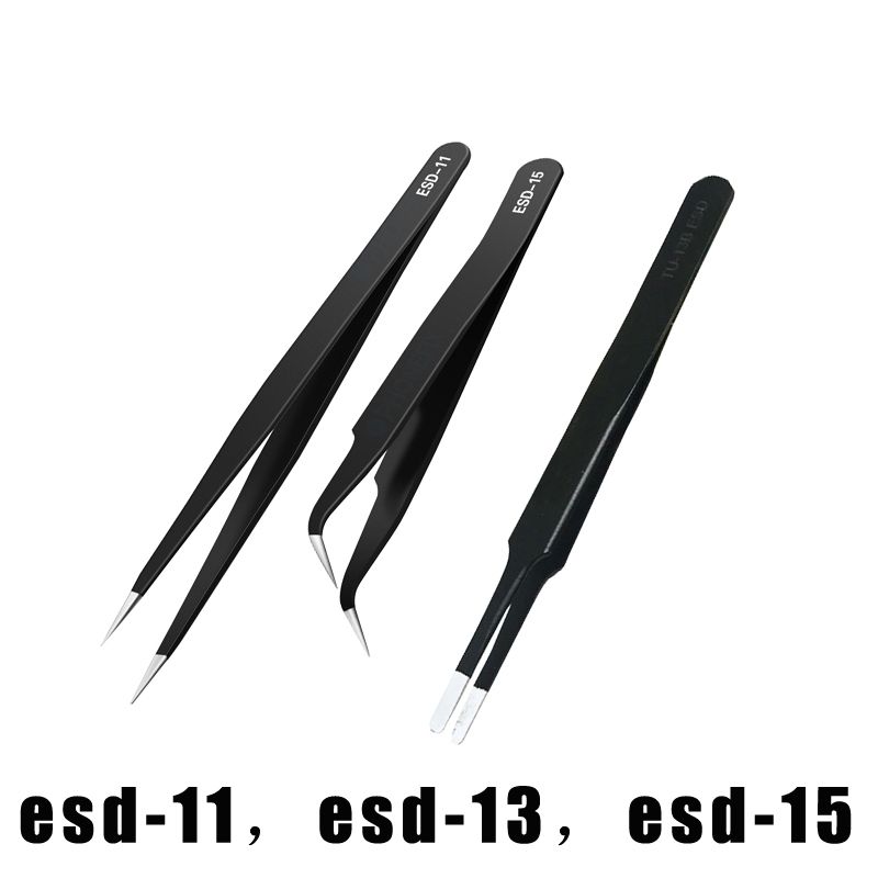 Stainless Steel Tweezers Electronics IC S Removal Tool Soldering Tweezers Use For Mobile Phone Motherboard Repair Forceps-3 In 1
