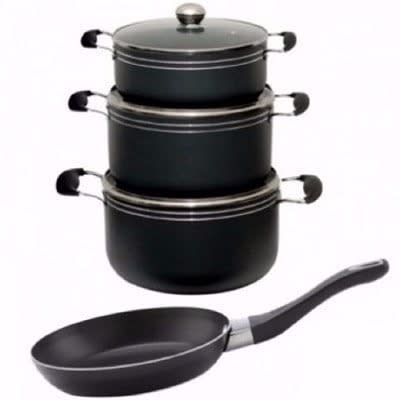 Non-stick Pot Set With Frypan With Lid Cover - 4 Piece