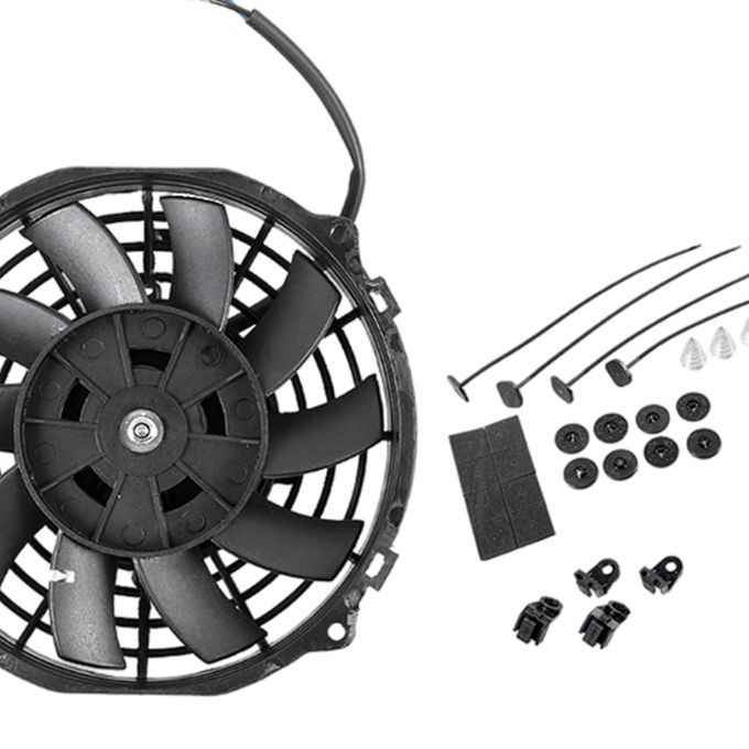Transmission 12V 7 Inches Radiator Condenser Cooler Fan Set Black