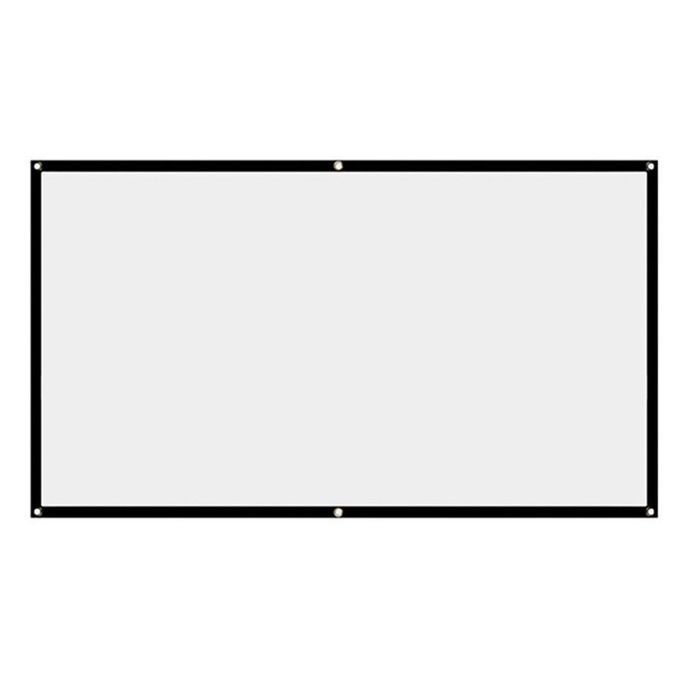 Folding Soft Urtain High Definition Portable Proje Tor Polyester Urtain-White-84 In Hes