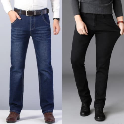 Men's Jeans- Black & Blue - 2pcs