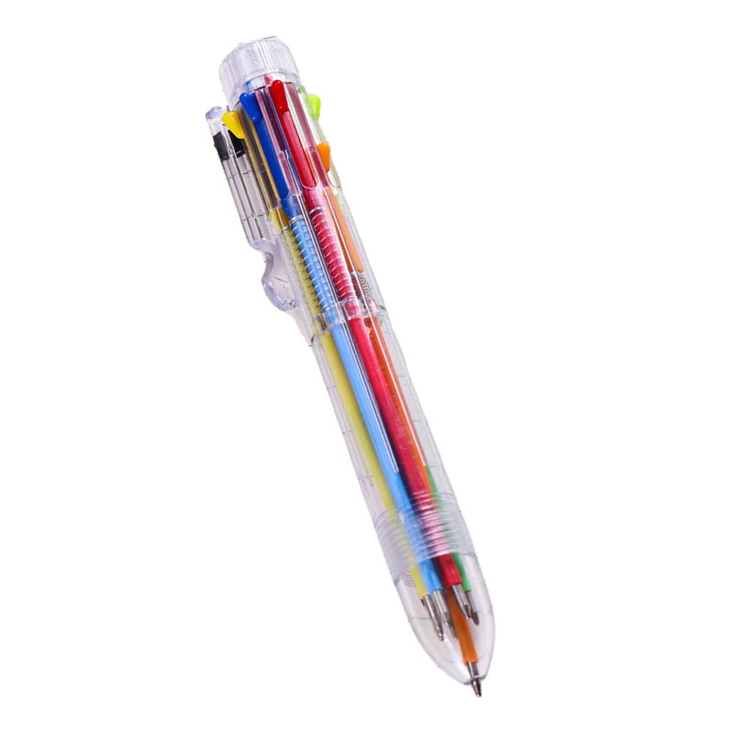 Rainbow Colors 6 In 1 Cute Cartoon Style Ballpoint Pen
