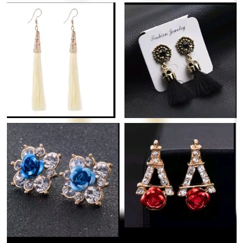 Stud Tassel Earring Combo - 4 In 1