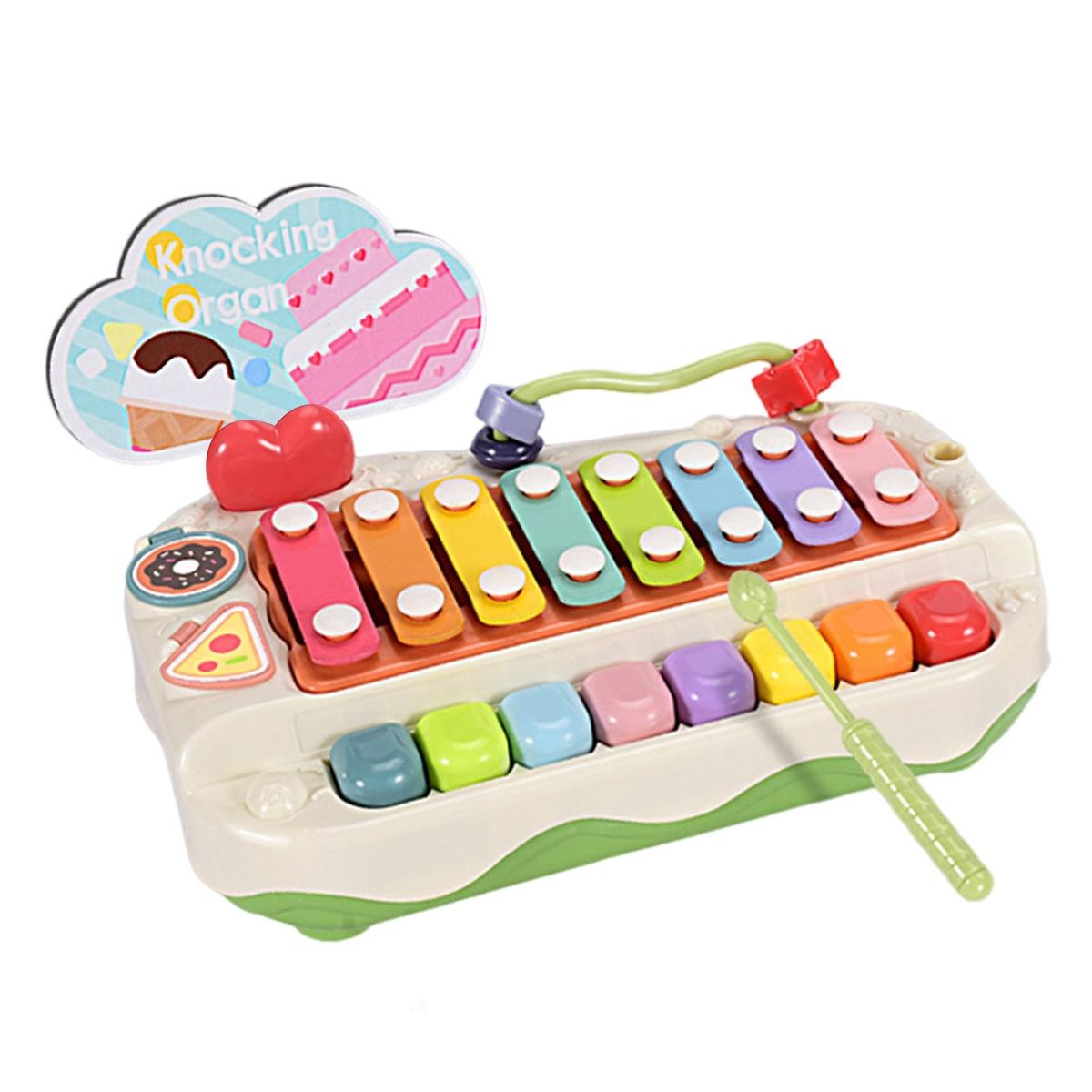 Toddlers Colorful Piano Toy Melody Magic 2-in-1 Baby Xylophone Piano Green