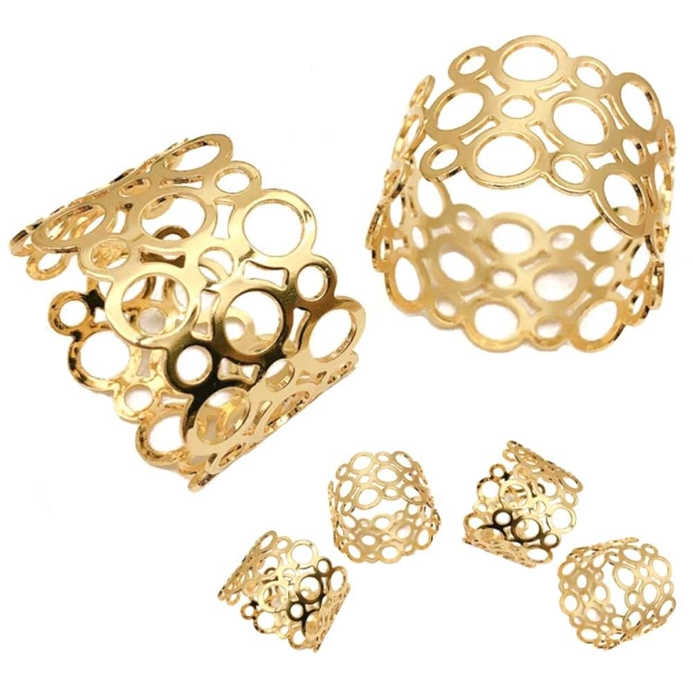 Napkin Ring, 6-Piece Metal Napkin Holder, Party Dinner