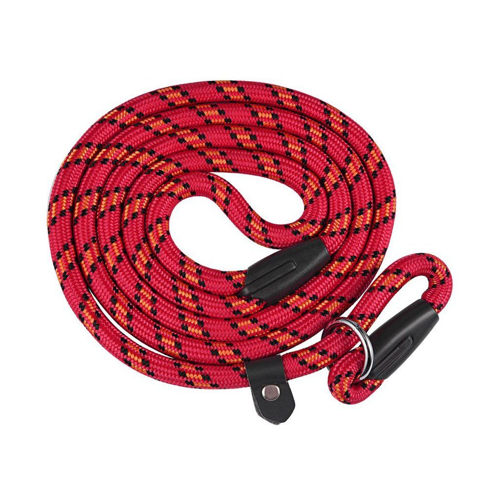 Best Soft Dog Training Leash Chew Resistant Nylon Ergonomic Anti Slip Grip Red