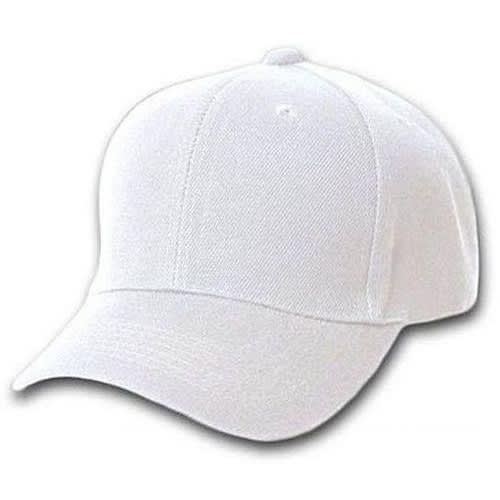 Unisex Plain Face Caps - White