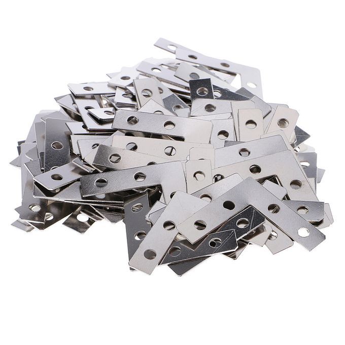 100x Metal L Shape Corner Brace Plate Flat Angle Bracket Picture Frame