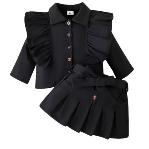 Kiddies Skirt Set - Black
