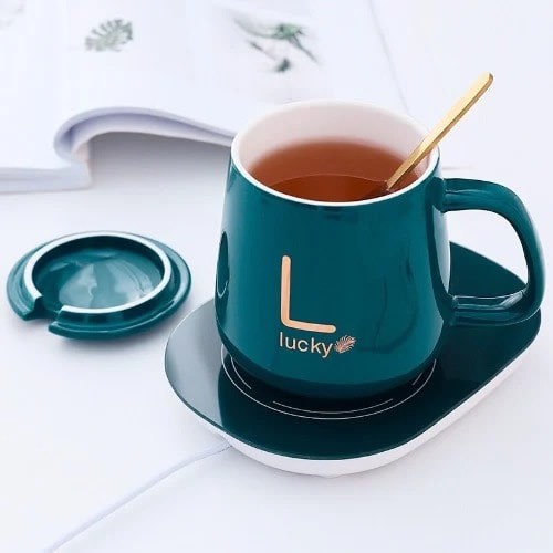 Ceramic Coffee Cup With Automatic Heating Pad