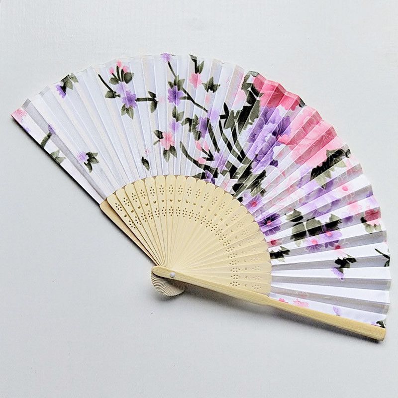 Vintage Held Flower Party Gifts Summer Fan Party Chinese Bamboo Fan Hand Flower Wedding Dance Folding Fan Fan New 1pc Pocket