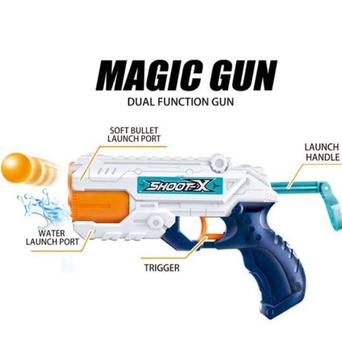 2 In 1 Magic Blaster Gun With Soft Eva Balls And Water