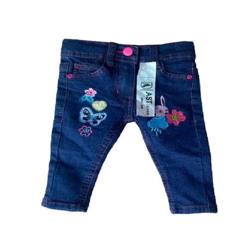 Kids Colorful Baby Girls Jeans -multi