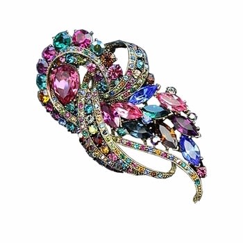 Crystals Bold Brooch - Multicolour
