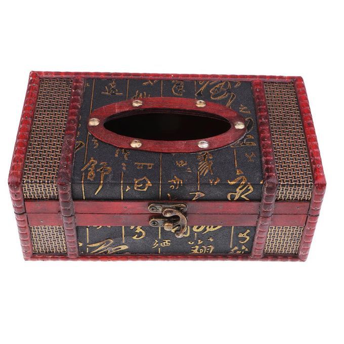 Vintage Wooden Facial Tissue Box Toilet Paper Dispenser Holder For D