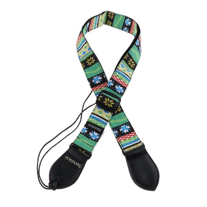Adjustable Ukulele Strap Belt Sling With Hook For Ukelele Green Stripe