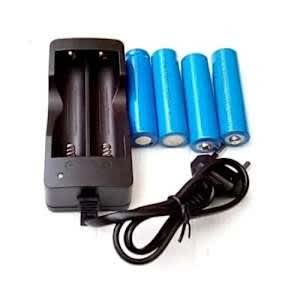 3.7V 5800mAh 18650 Rechargeable Battery - 4pcs With Charger
