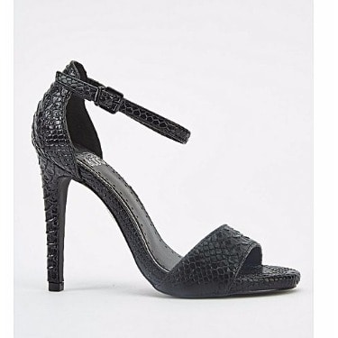 Mock Croc Stilletto Heeled Sandals