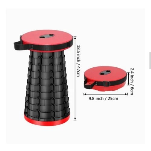 Collapsible Telescopic Outdoor Stool - Red
