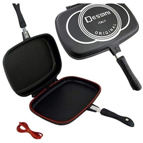 Double Aluminum And Plastic Grill Pan