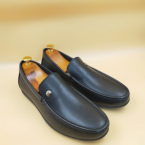 Men's Casual Leather Loafers - Black