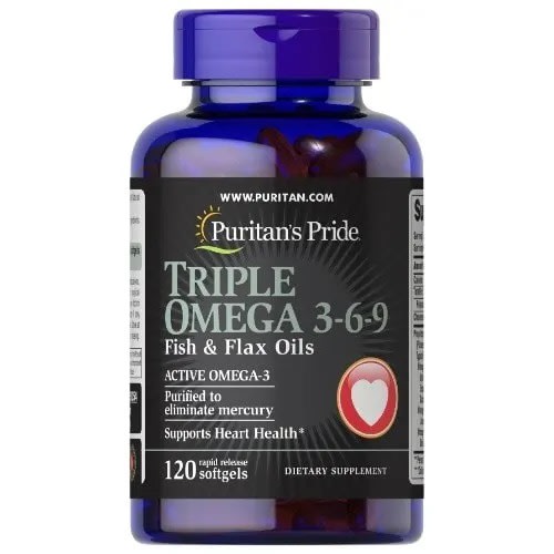 Puritan's Pride Maximum Strength Triple Omega 3-6-9 Fish /flax & Borage Oils -120 Softgels