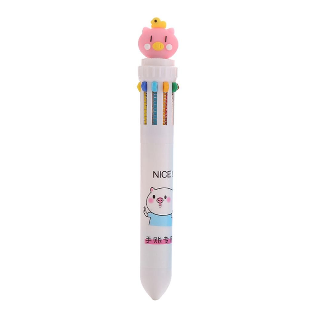 Smooth Writing Ballpoint Pen 10 In 1 Colors Ink Refills Kids White