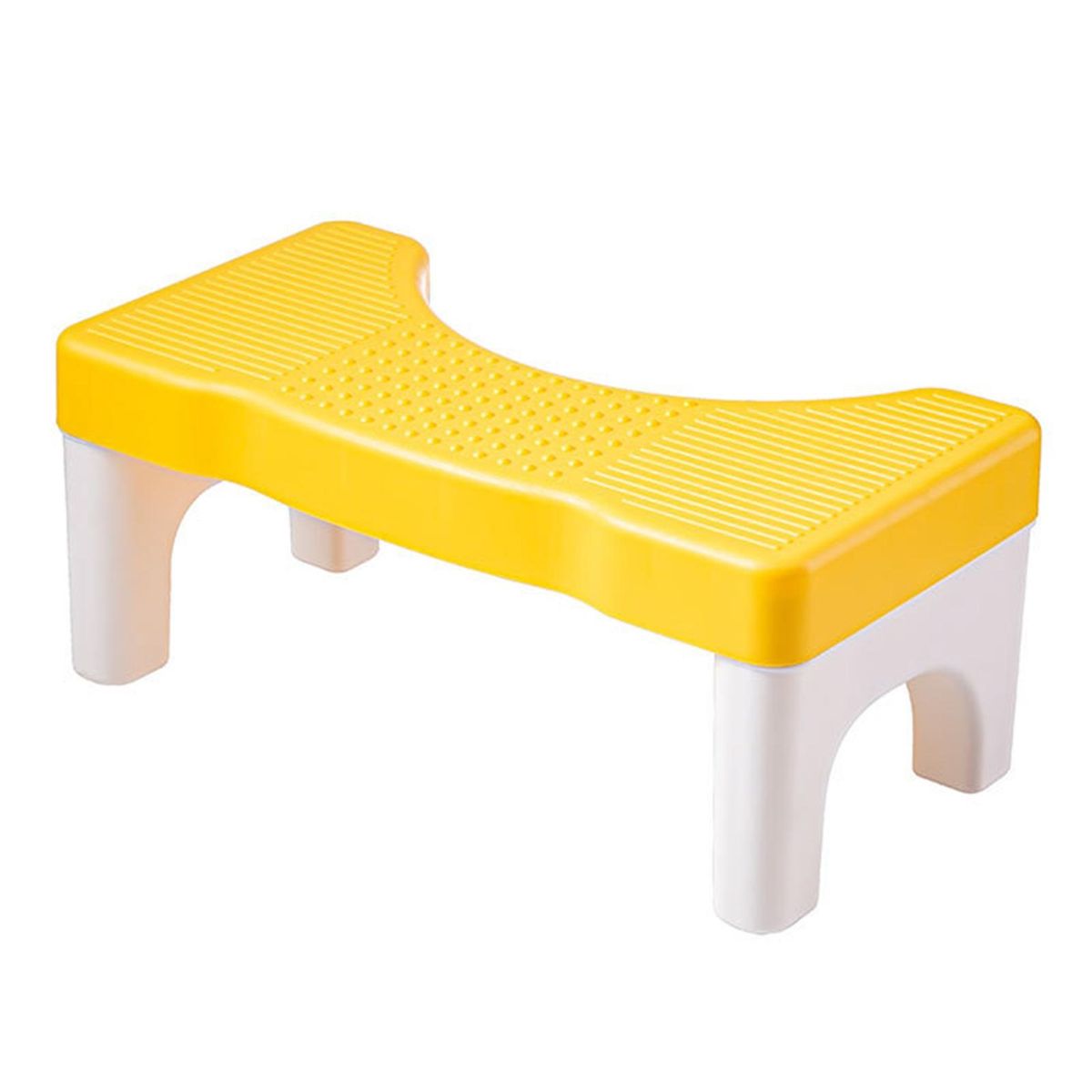 Curved Design Potty Stool Squatease Portable Non-slip Toilet for Ages Yellow and White