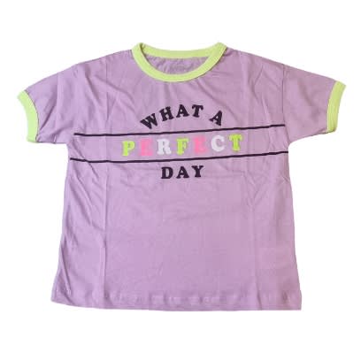 Girls Top With ''Perfect Day" Print